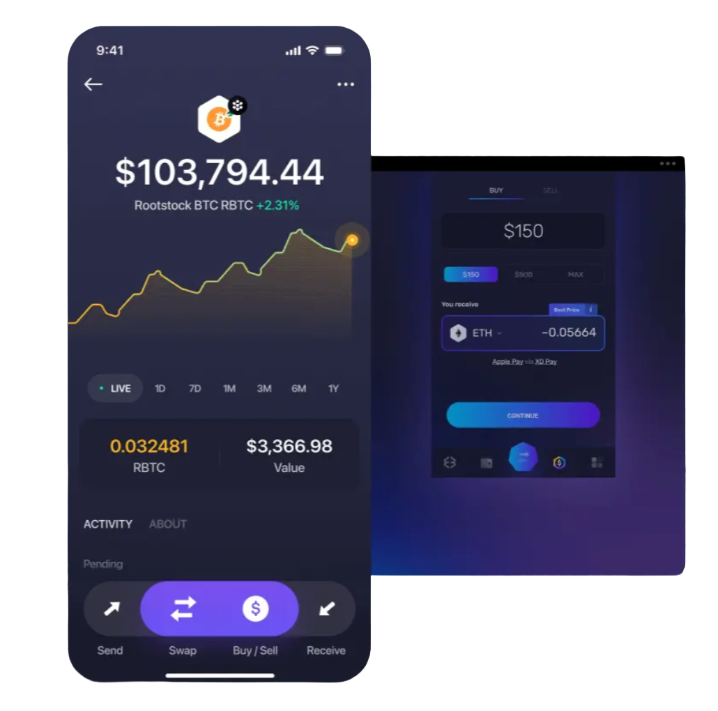Ledger 硬件钱包保护与 Exodus 资产管理界面
